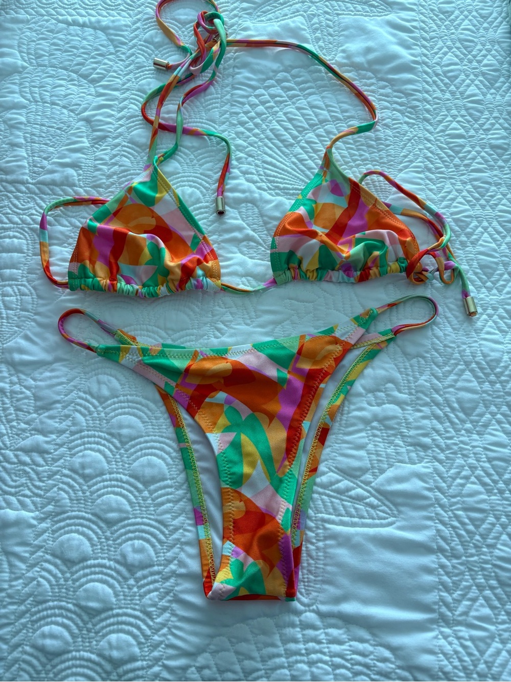 HELLO MOLLY Abstract Print String Bikini